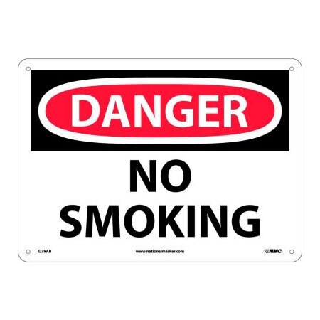 Safety Signs - Danger No Smoking - Aluminum, D79AB